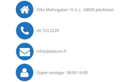 Datacon öppet, telefonnummer, adress, e-postadress